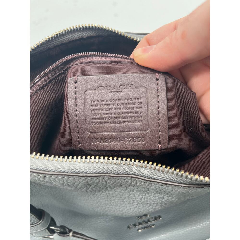 COACH Hobo Rori Pebbled Leather Buckle Shoulder Bag, Gray - Picture 4 of 11